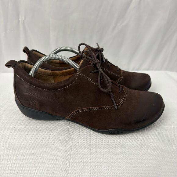 Taos Shoes Womens Size 8 W Wide Getaway Lace Up Oxford Brown Leather - Picture 1 of 8